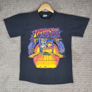 Vintage 90s Indiana Jones Adventure Temple of Forbidden Eye T Shirt Small Disney